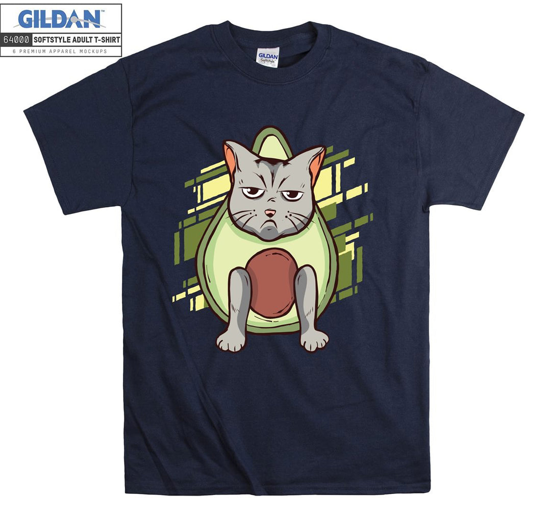 Sad Cartoon Cat Figure T-shirt