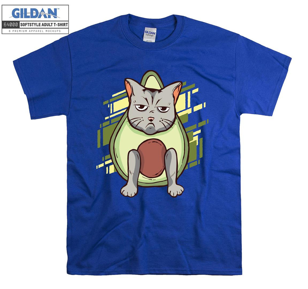 Sad Cartoon Cat Figure T-shirt