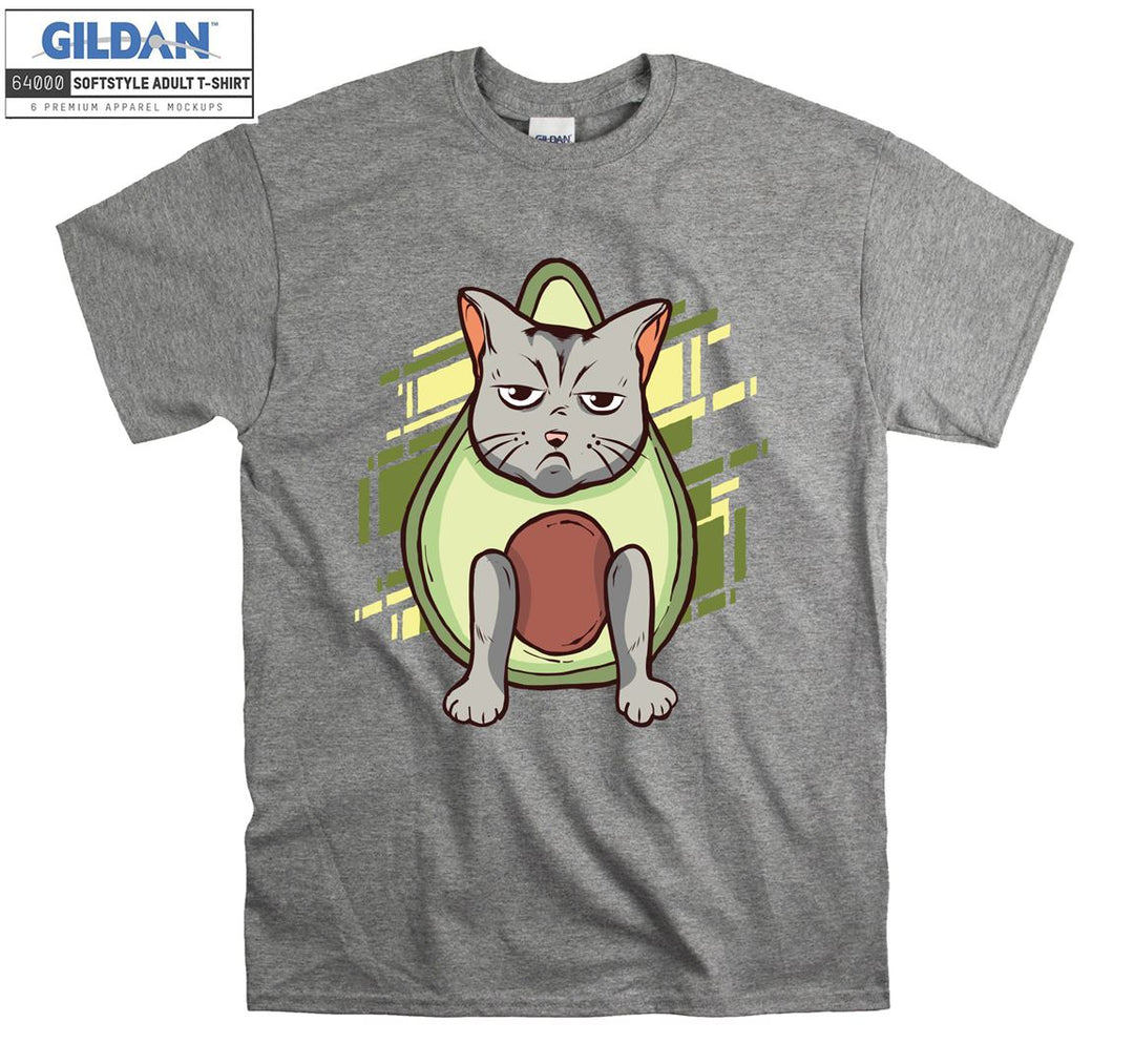 Sad Cartoon Cat Figure T-shirt