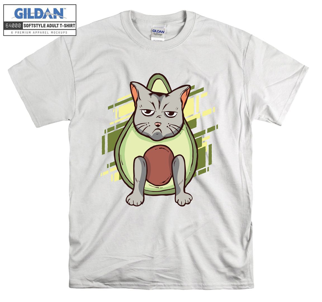 Sad Cartoon Cat Figure T-shirt