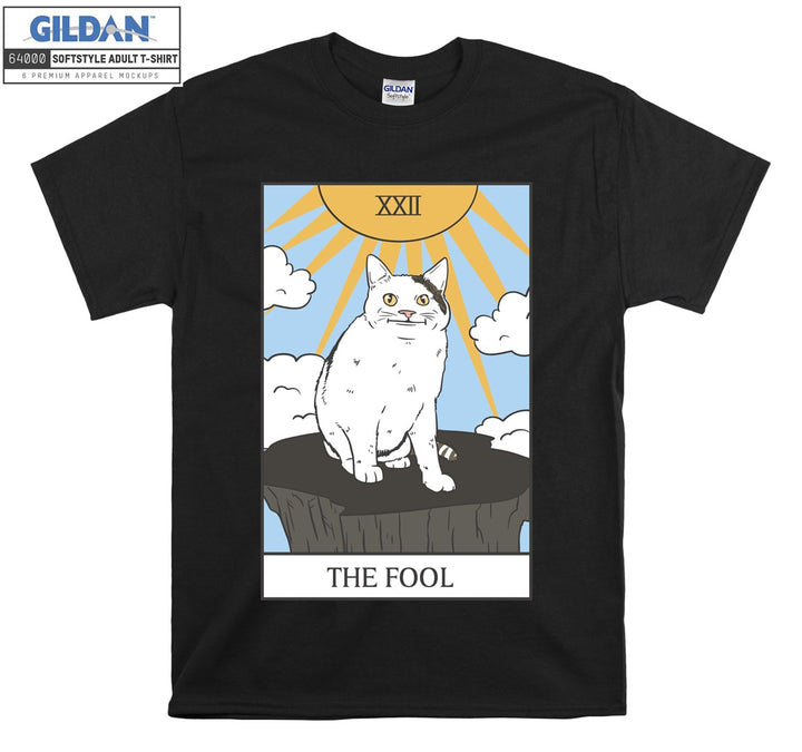 The Fool Tarot Card Cat T-shirt