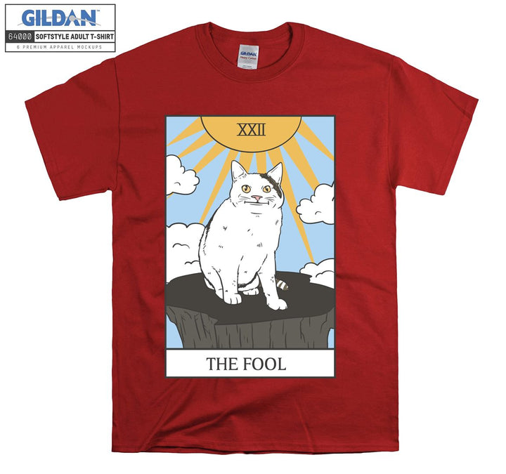 The Fool Tarot Card Cat T-shirt