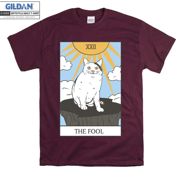 The Fool Tarot Card Cat T-shirt