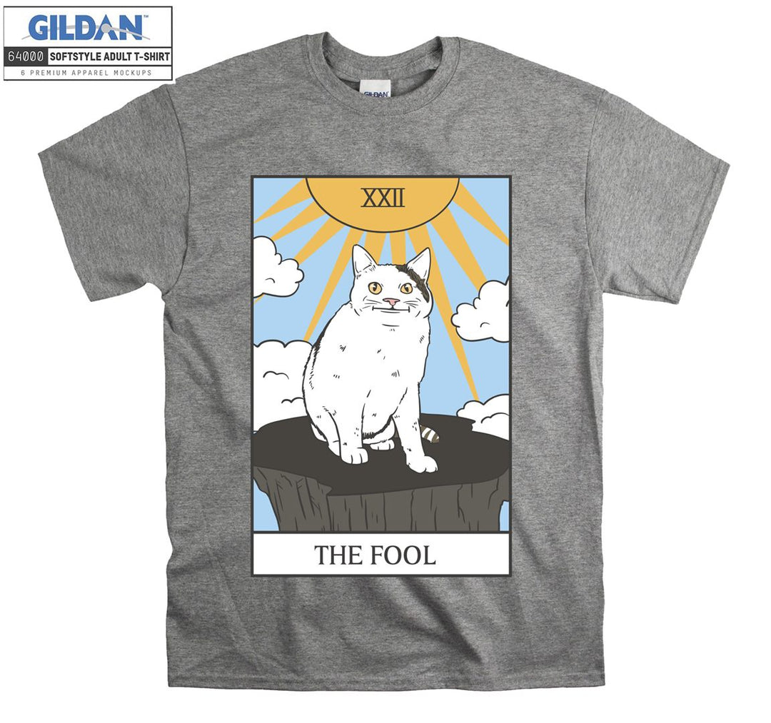 The Fool Tarot Card Cat T-shirt