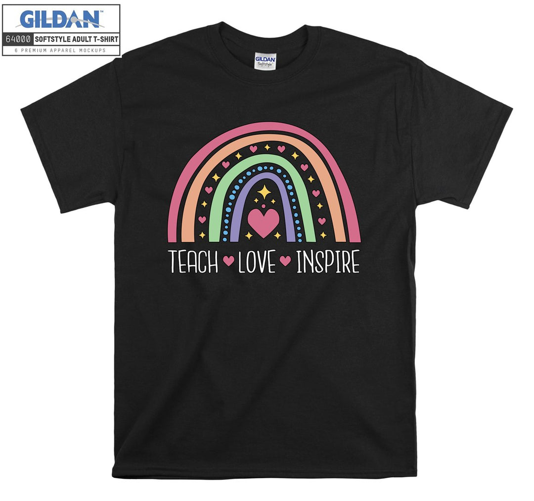 Teach love inspire colorful funny figure T-shirt