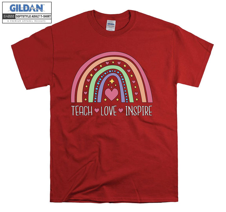 Teach love inspire colorful funny figure T-shirt