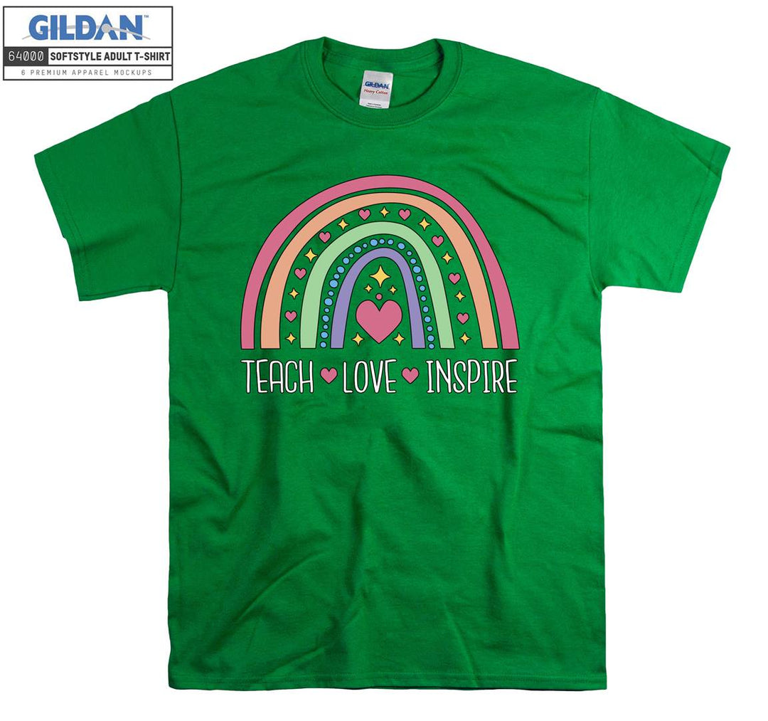 Teach love inspire colorful funny figure T-shirt