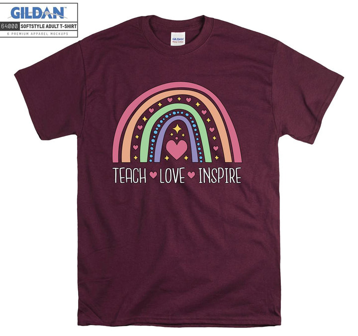 Teach love inspire colorful funny figure T-shirt