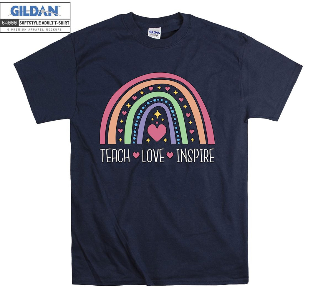 Teach love inspire colorful funny figure T-shirt