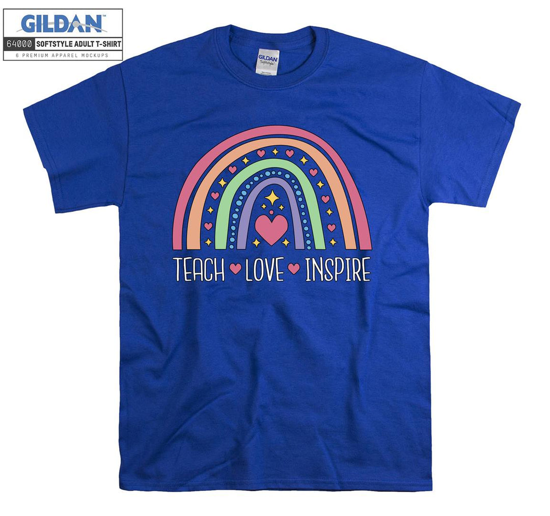 Teach love inspire colorful funny figure T-shirt