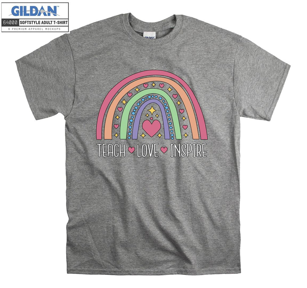 Teach love inspire colorful funny figure T-shirt