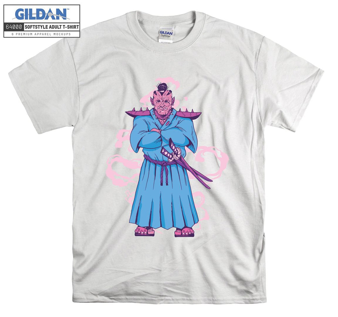 Figure Japanese Samurai Warrior T-shirt