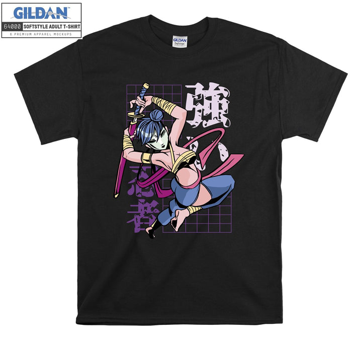 Anime Samurai Girl Figure T-shirt