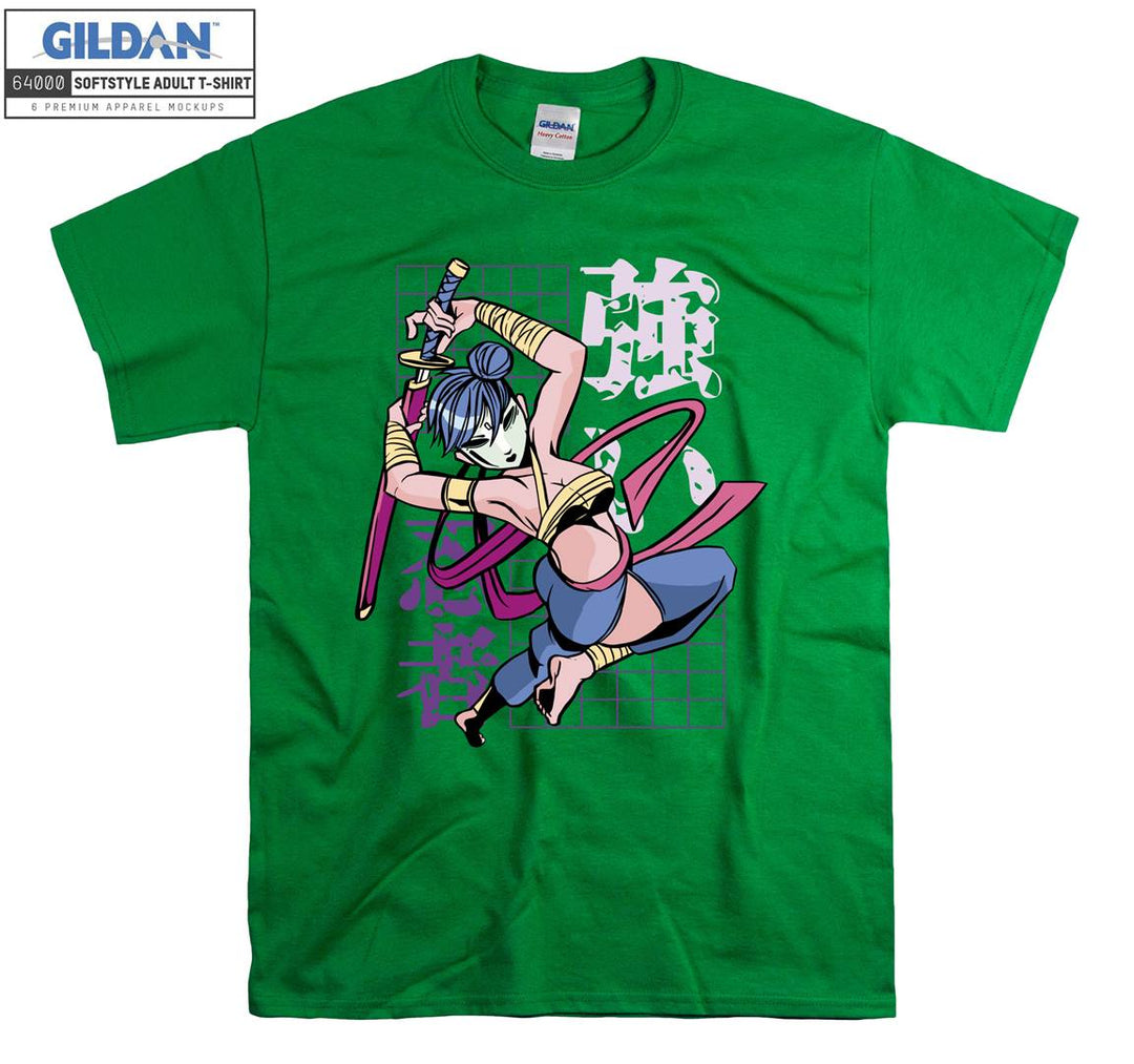 Anime Samurai Girl Figure T-shirt