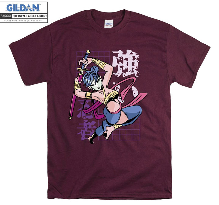 Anime Samurai Girl Figure T-shirt