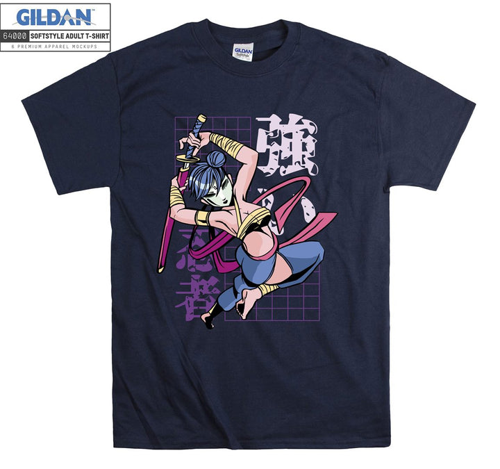 Anime Samurai Girl Figure T-shirt