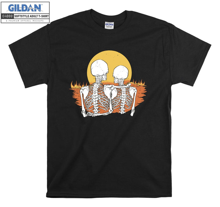 Romantic lovely skeleton couple T-shirt