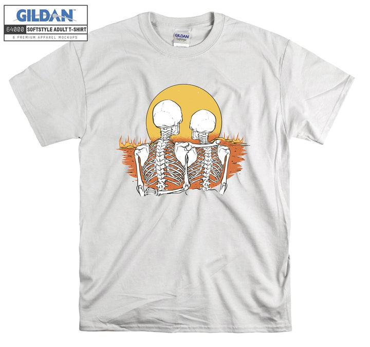 Romantic lovely skeleton couple T-shirt