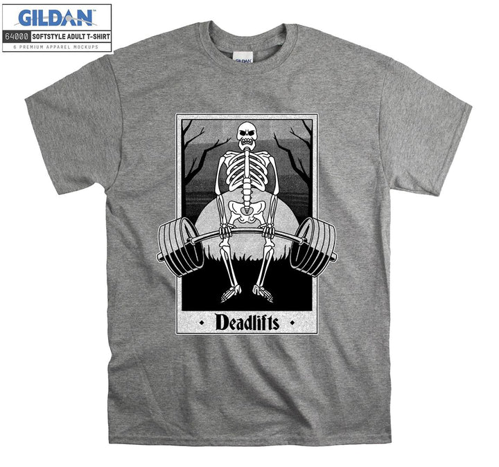 Skeleton deadlifts figure T-shirt