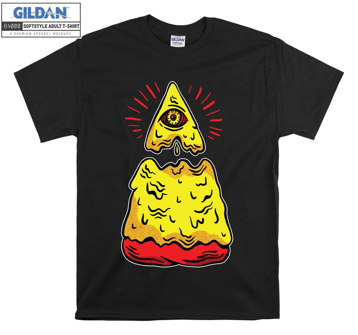 Pizza Illuminati Eyes Funny T-shirt