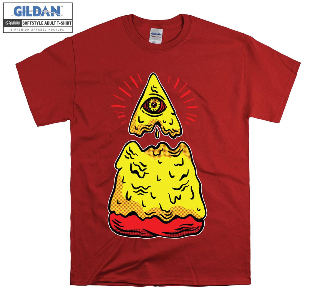 Pizza Illuminati Eyes Funny T-shirt