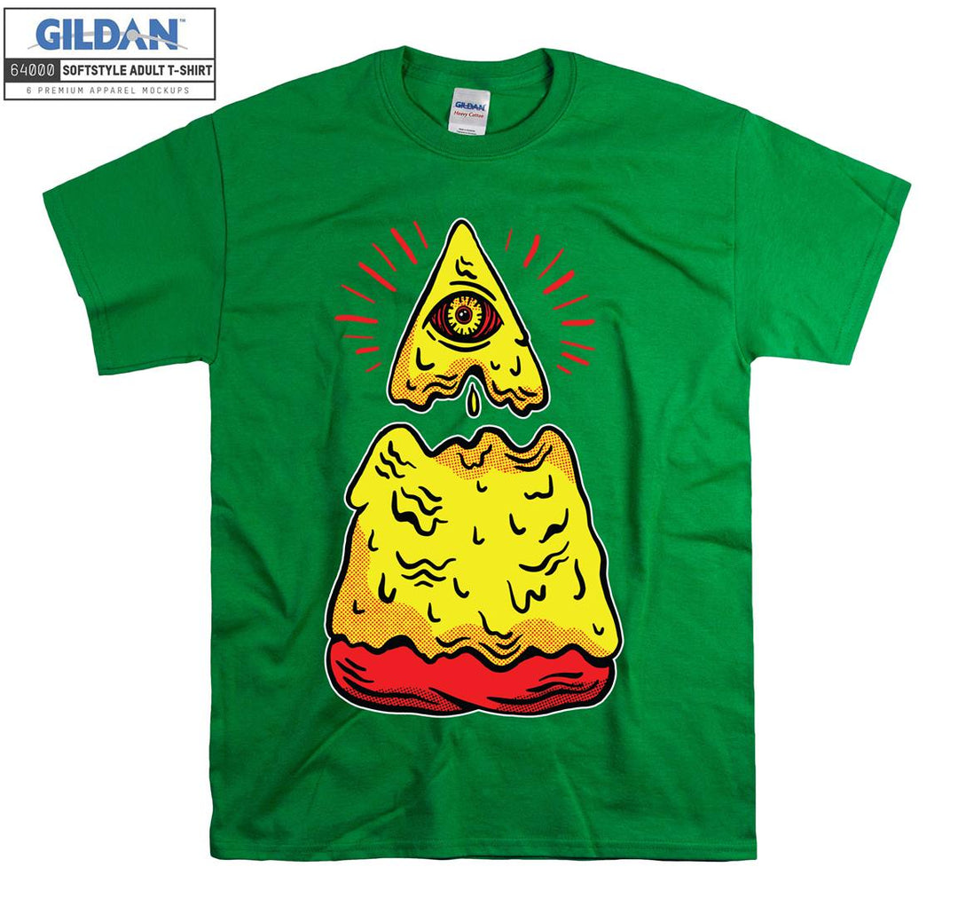 Pizza Illuminati Eyes Funny T-shirt