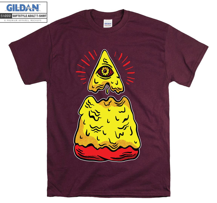 Pizza Illuminati Eyes Funny T-shirt