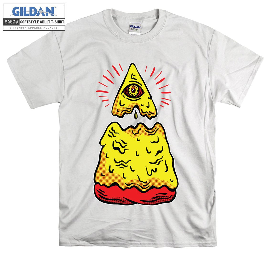 Pizza Illuminati Eyes Funny T-shirt