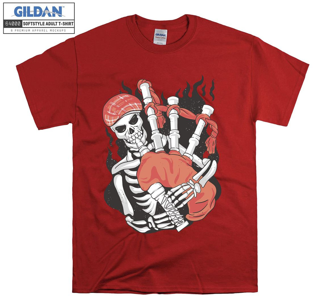 Musician skeleton figure T-shirt