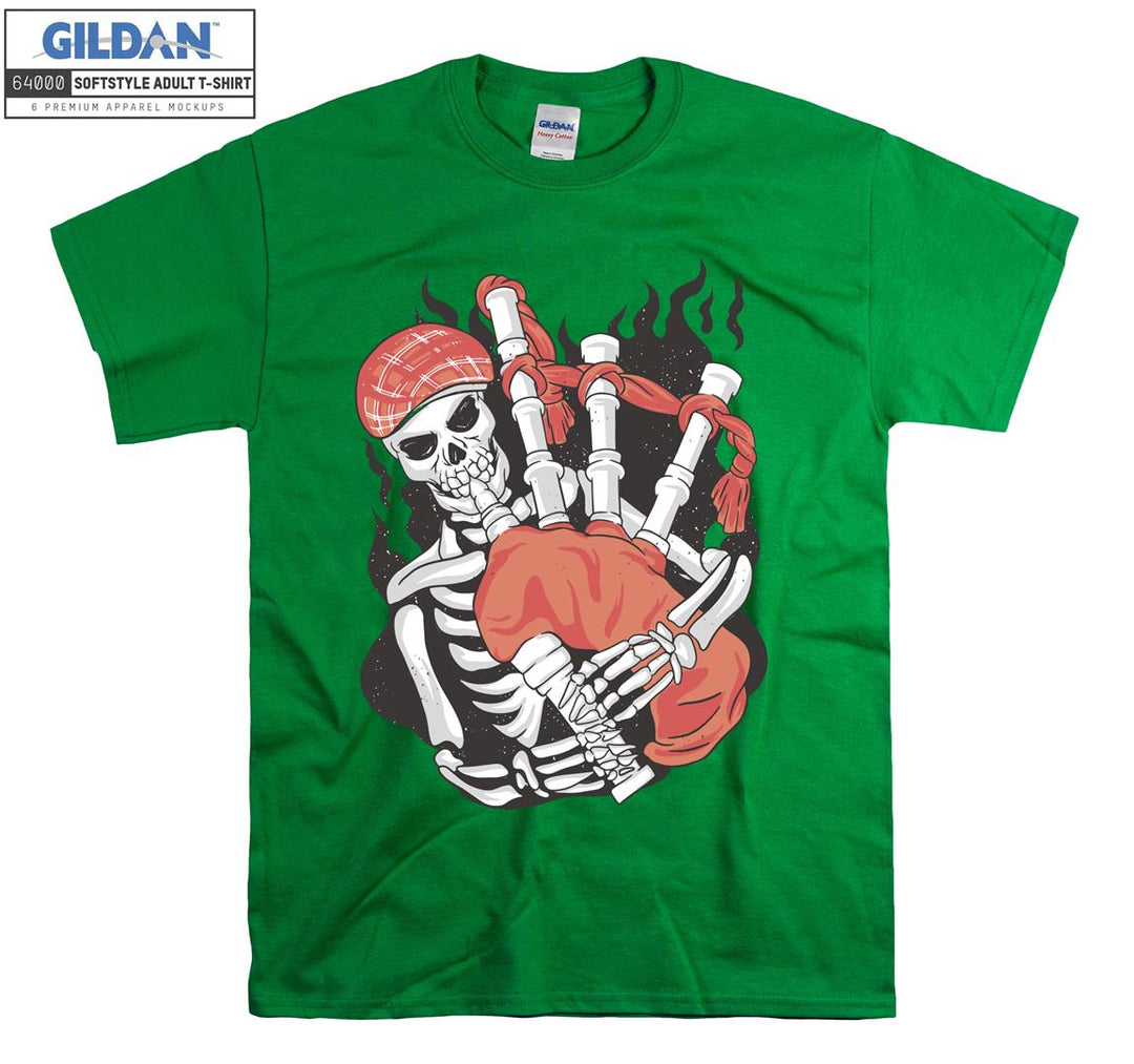 Musician skeleton figure T-shirt