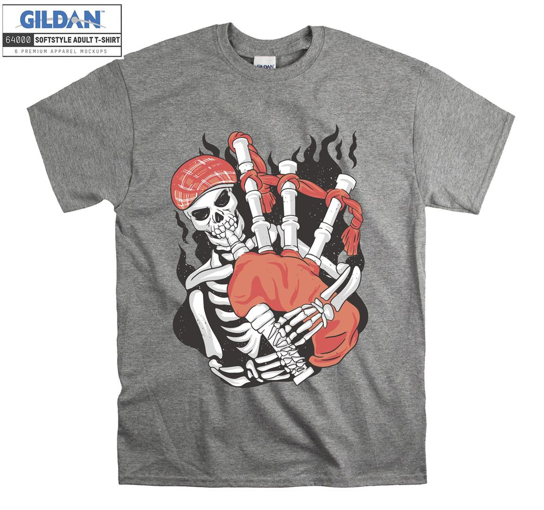 Musician skeleton figure T-shirt