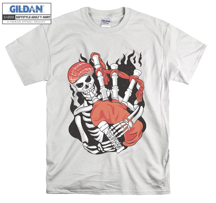 Musician skeleton figure T-shirt