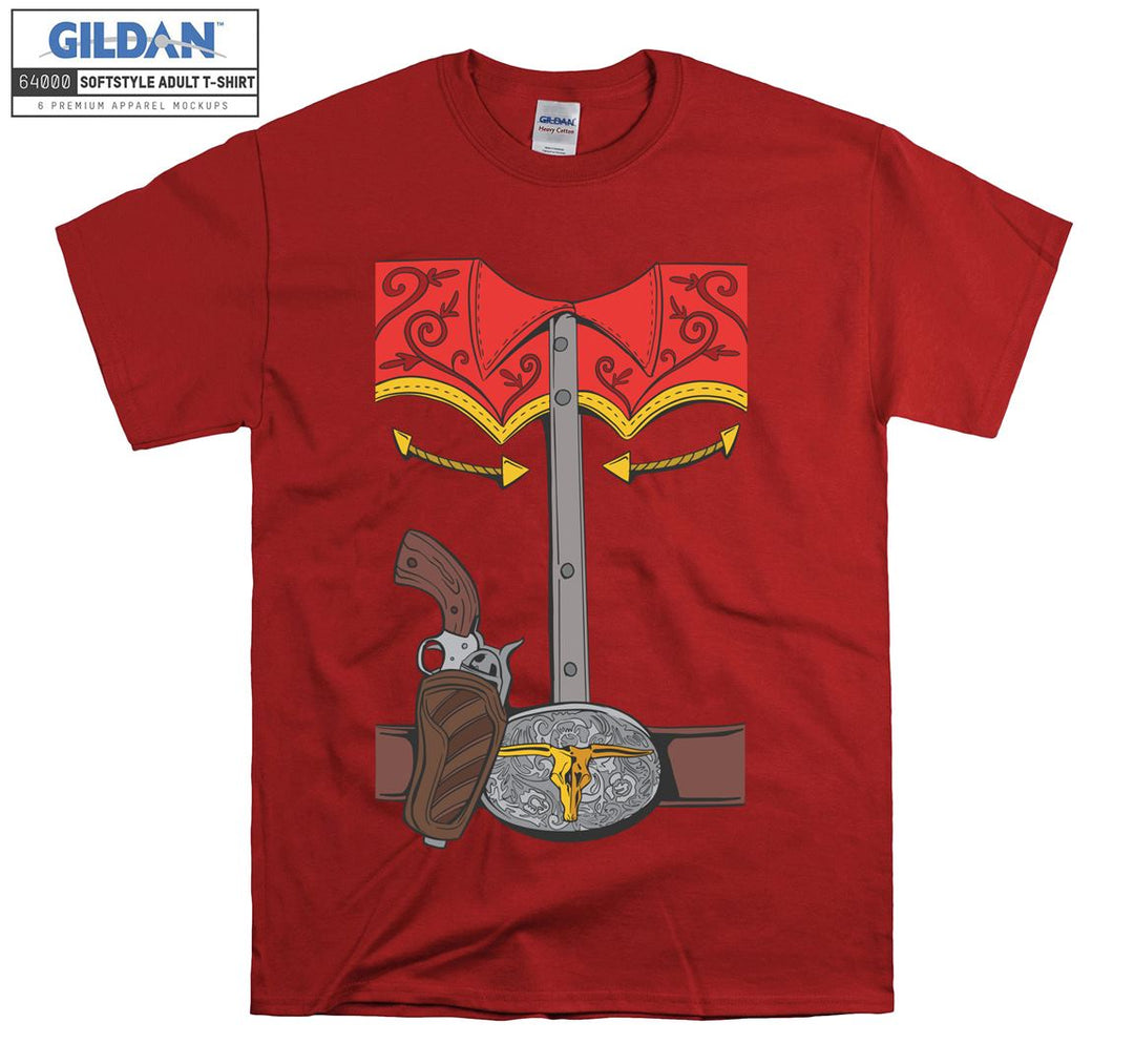 Funny old gun and costume figure T-shirt