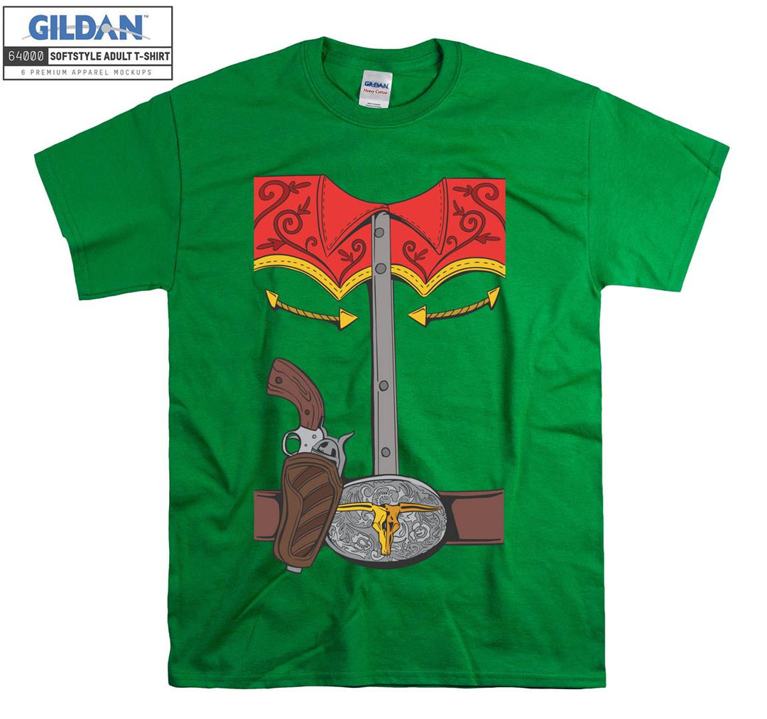 Funny old gun and costume figure T-shirt