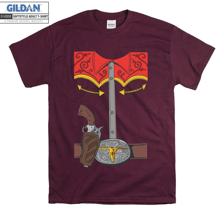 Funny old gun and costume figure T-shirt