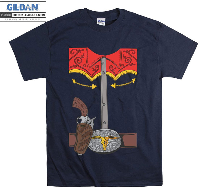 Funny old gun and costume figure T-shirt