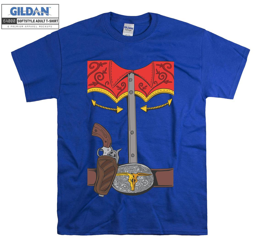 Funny old gun and costume figure T-shirt