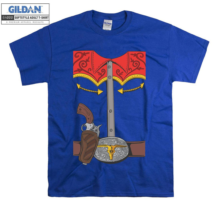 Funny old gun and costume figure T-shirt