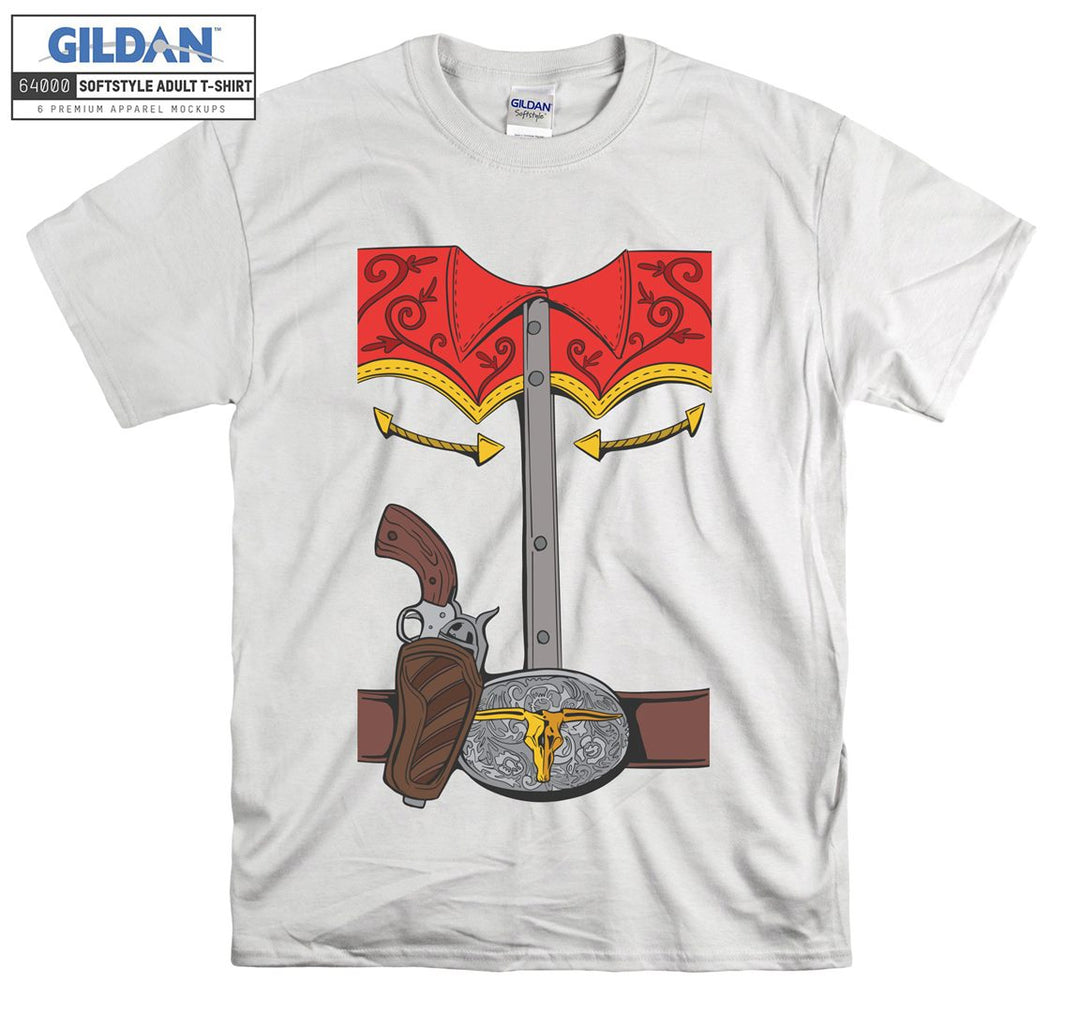 Funny old gun and costume figure T-shirt