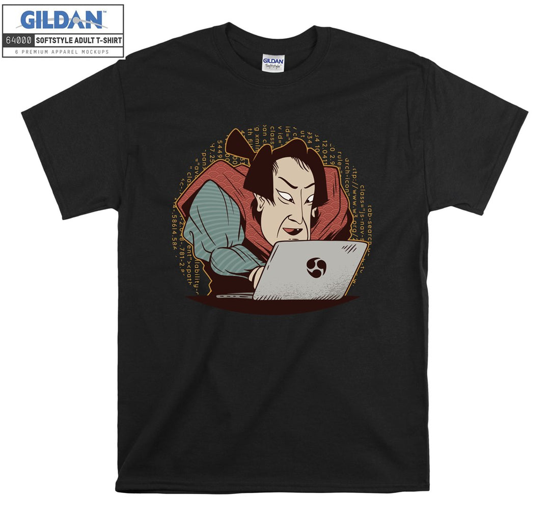 Funny Coding Samurai Figure T-shirt