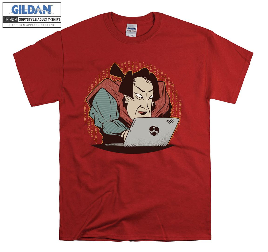 Funny Coding Samurai Figure T-shirt