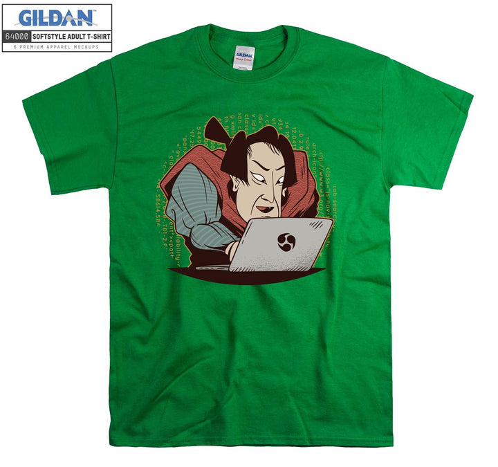 Funny Coding Samurai Figure T-shirt