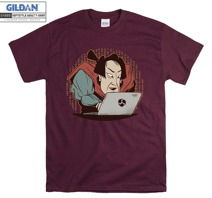 Funny Coding Samurai Figure T-shirt