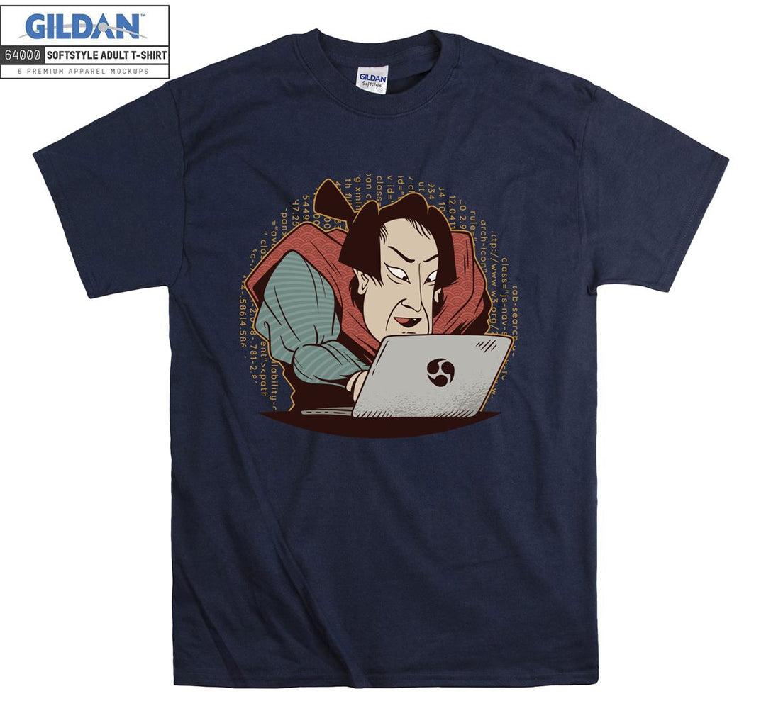 Funny Coding Samurai Figure T-shirt