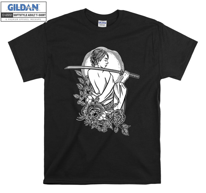 Samurai Girl with Katana T-shirt