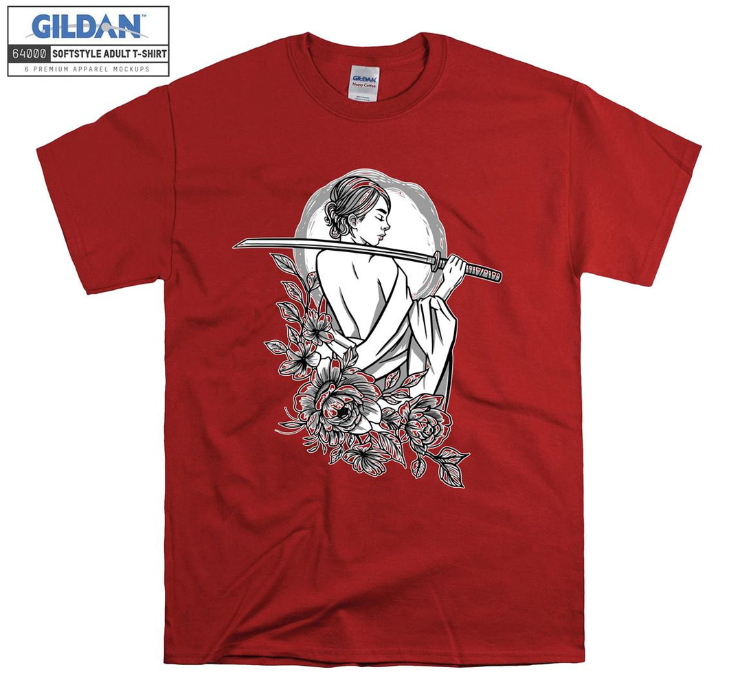 Samurai Girl with Katana T-shirt