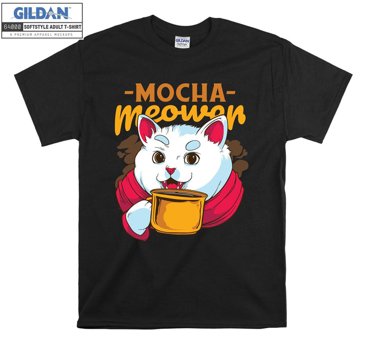 Cartoon Cat Mocha Meower Figure T-shirt