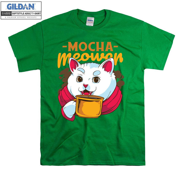 Cartoon Cat Mocha Meower Figure T-shirt