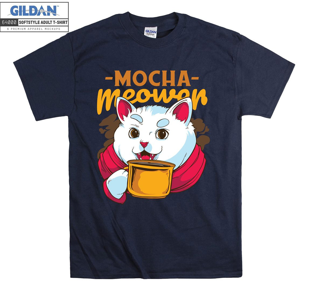 Cartoon Cat Mocha Meower Figure T-shirt