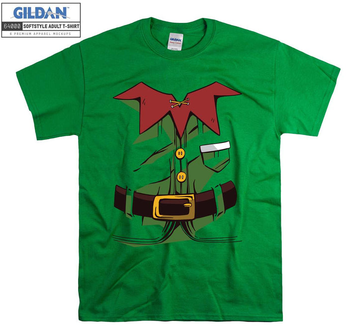 Old funny colorful green costume figure T-shirt